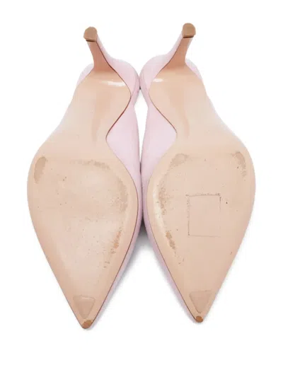 Pre-owned Gianvito Rossi  80mm Pointed-toe Mules In Pink