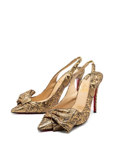 Pre-owned Christian Louboutin 100mm Leather Pumps In Gold