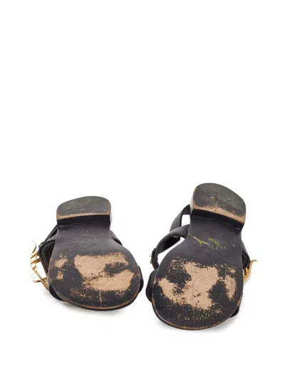 Pre-owned Giuseppe Zanotti  Buckle-detail Flat Sandals In Black