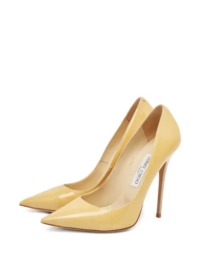 Pre-owned Jimmy Choo 130mm Patent-leather Pumps In Neutral