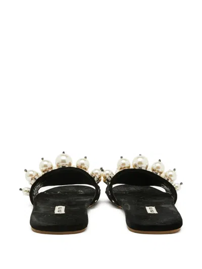 Pre-owned Miu Miu Pearl-embellished Sandals