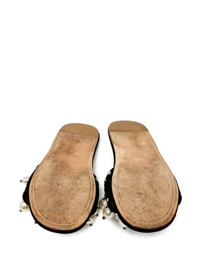 Pre-owned Miu Miu Pearl-embellished Sandals