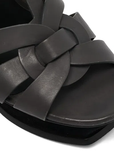 Pre-owned Saint Laurent 105mm Tribute Sandals In Black