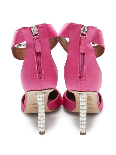 Pre-owned Malone Souliers Satin Embellished Pointed-toe Heels