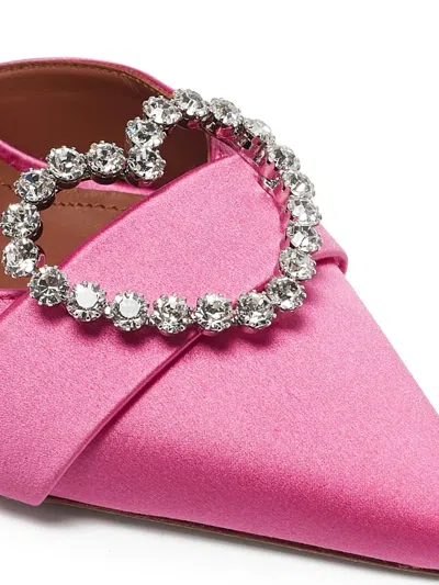Pre-owned Malone Souliers Satin Embellished Pointed-toe Heels
