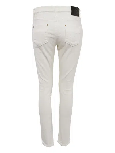 Pre-owned Roberto Cavalli Vintage Logo-patch Jeans In White