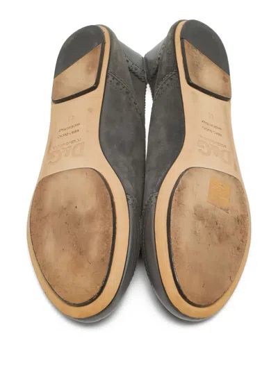 Pre-owned Dolce & Gabbana Laser-cut Ballet Flats In Gray