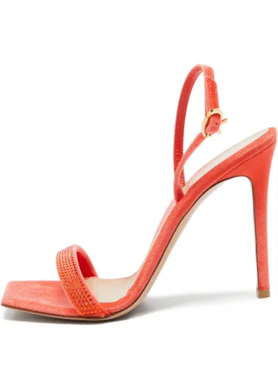 Pre-owned Gianvito Rossi  110mm Britney Squared-toe Stiletto Sandals In Red