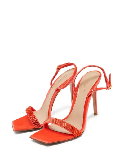 Pre-owned Gianvito Rossi  110mm Britney Squared-toe Stiletto Sandals In Red