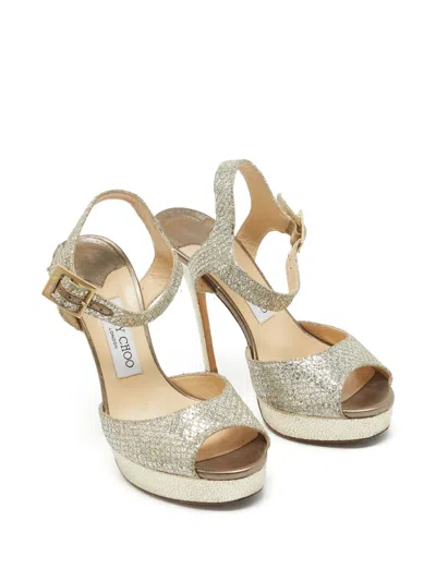 Pre-owned Jimmy Choo Linda Sandals In Gold