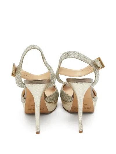 Pre-owned Jimmy Choo Linda Sandals In Gold