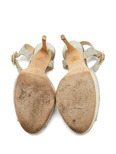 Pre-owned Jimmy Choo Linda Sandals In Gold