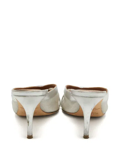 Pre-owned Malone Souliers 90mm Metallic Pumps In Silver