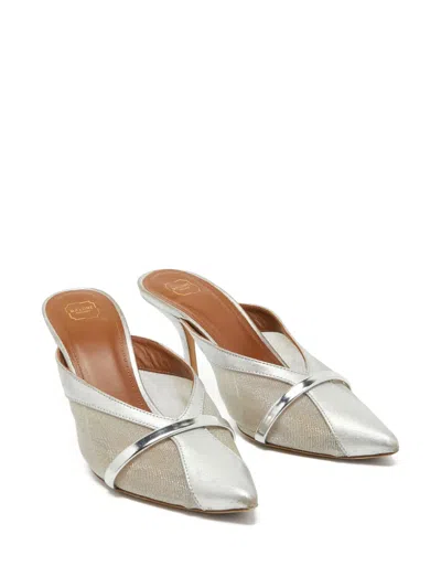 Pre-owned Malone Souliers 90mm Metallic Pumps In Silver
