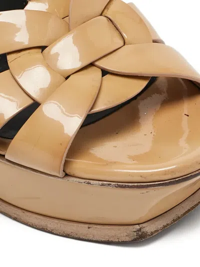 Pre-owned Saint Laurent 130mm T-strap Platform Sandals
