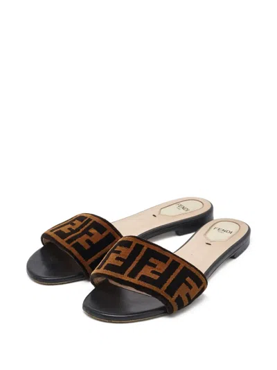 Pre-owned Fendi Ff-logo Slides
