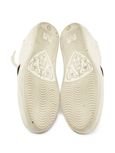 Pre-owned Gucci Logo-jacquard Sneakers In Neutral