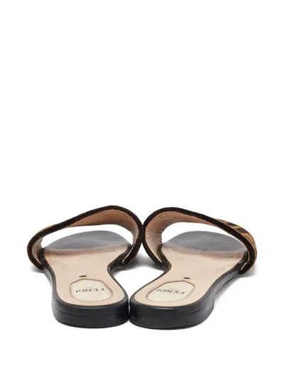 Pre-owned Fendi Ff-logo Slides