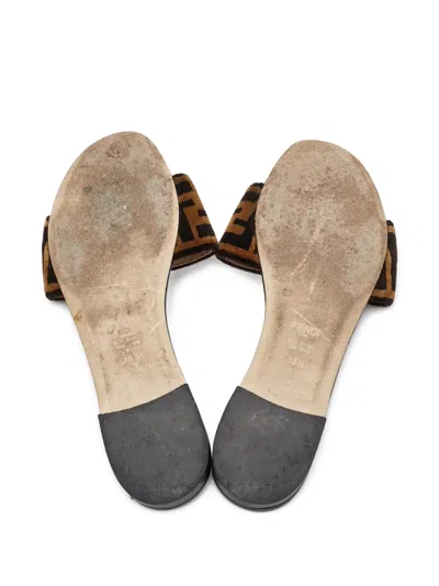 Pre-owned Fendi Ff-logo Slides