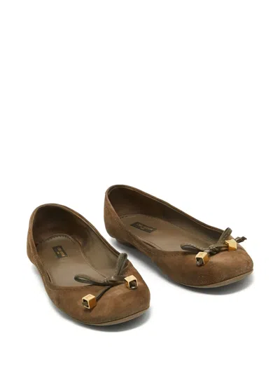 Pre-owned Louis Vuitton Leather Ballet Flats In Brown