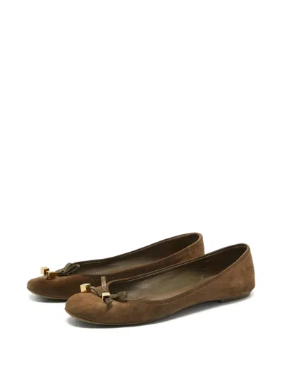 Pre-owned Louis Vuitton Leather Ballet Flats In Brown
