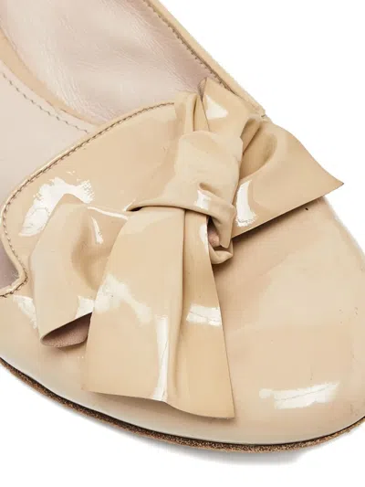 Pre-owned Miu Miu Bow-embellished Ballet Flats