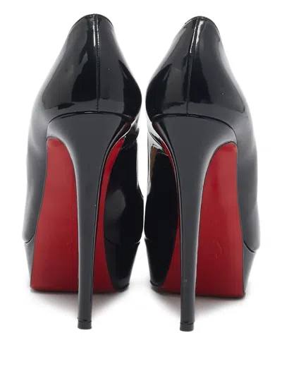 Pre-owned Christian Louboutin 145mm Lady Peep Pumps In Black