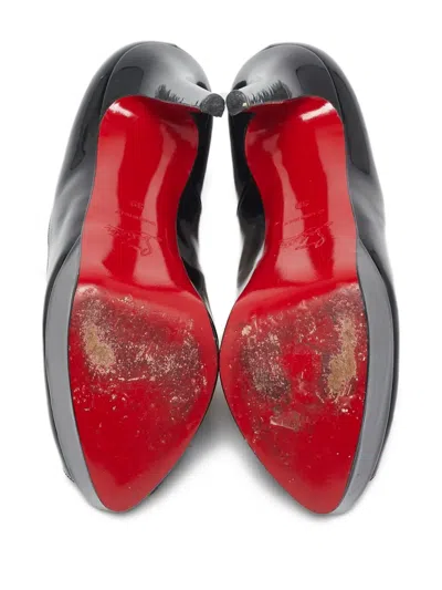Pre-owned Christian Louboutin 145mm Lady Peep Pumps In Black