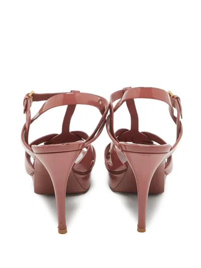 Pre-owned Saint Laurent 105mm Tribute Sandals In Pink