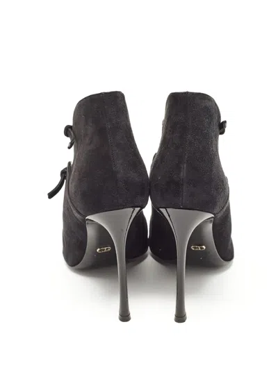 Pre-owned Dior 105mm Suede Pumps In Black
