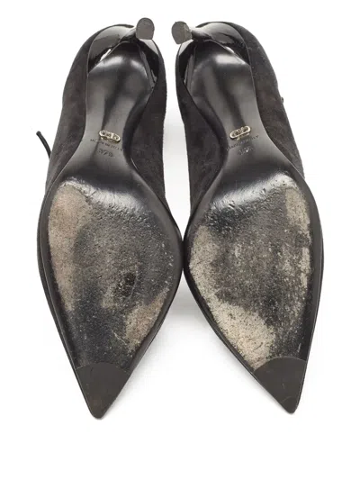 Pre-owned Dior 105mm Suede Pumps In Black