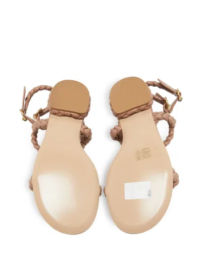 Pre-owned Gianvito Rossi  Sorrento Braided-strap Flat Sandals In Neutral