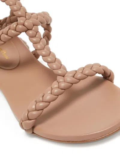 Pre-owned Gianvito Rossi  Sorrento Braided-strap Flat Sandals In Neutral