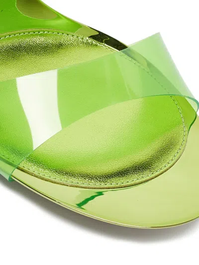 Pre-owned Gianvito Rossi  115mm Transparent-strap Sandals In Green