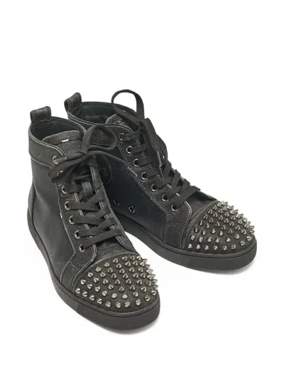 Pre-owned Christian Louboutin Spike-stud Sneakers In Black