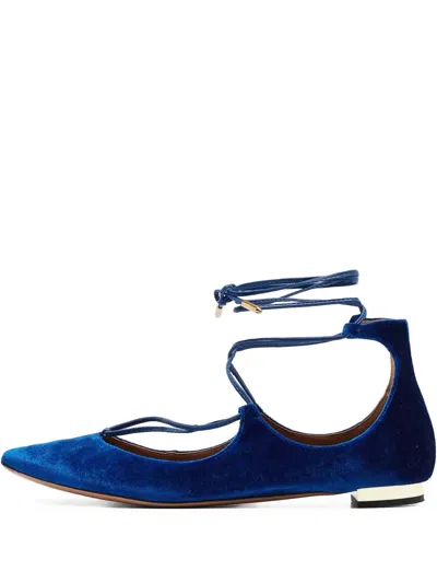 Pre-owned Aquazzura  Christy Strappy Pointed-toe Ballet Flats
