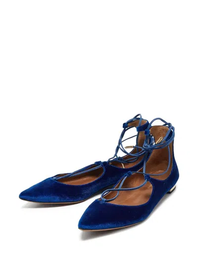 Pre-owned Aquazzura  Christy Strappy Pointed-toe Ballet Flats