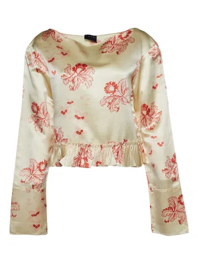 Pre-owned Marni Floral-print Blouse In Neutral
