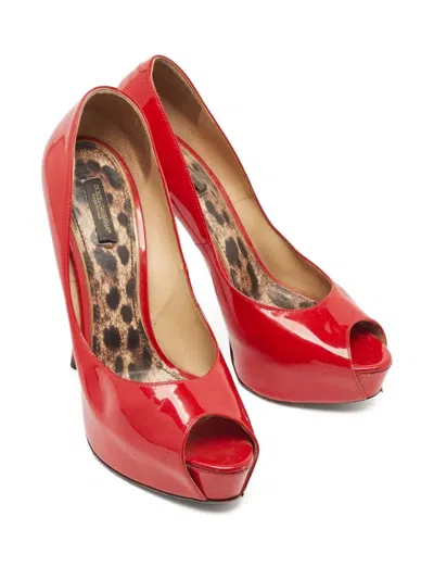 Pre-owned Dolce & Gabbana 140mm Leather Heeled Pumps