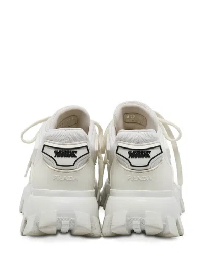 Pre-owned Prada Lace-up Sneakers In White