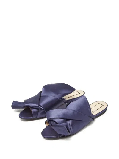 Pre-owned N°21  Knotted Satin Slide Sandals
