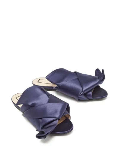 Pre-owned N°21  Knotted Satin Slide Sandals