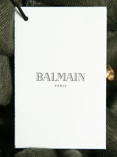 Pre-owned Balmain Belted Mini Dress In Green