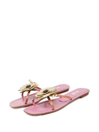 Pre-owned Prada Flower-embellished Flat Sandals