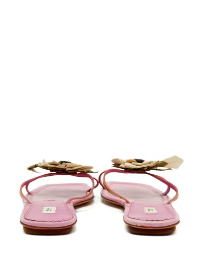 Pre-owned Prada Flower-embellished Flat Sandals