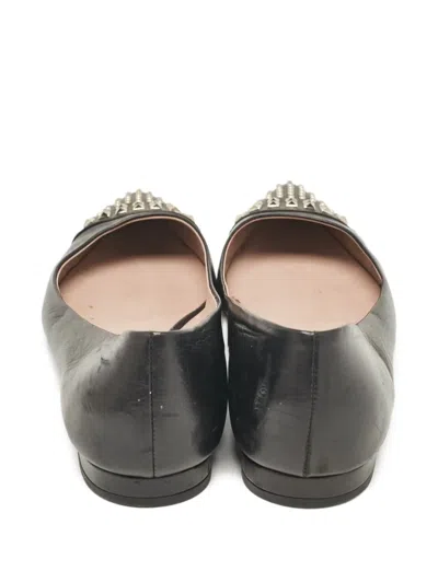 Pre-owned Gucci Studded Ballet Flats In Black
