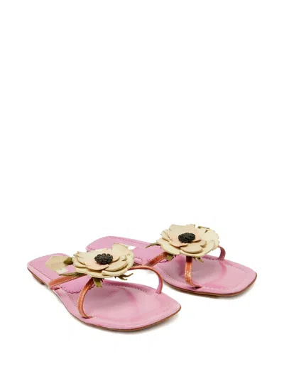 Pre-owned Prada Flower-embellished Flat Sandals