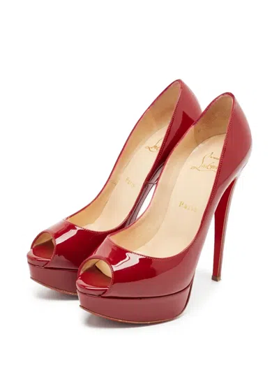 Pre-owned Christian Louboutin 140mm Lady Pumps In Red