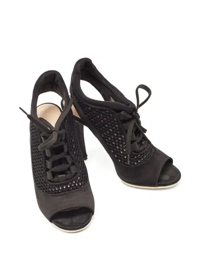 Pre-owned Miu Miu 105mm Open-toe Mesh Sandals