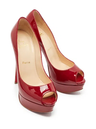 Pre-owned Christian Louboutin 140mm Lady Pumps In Red
